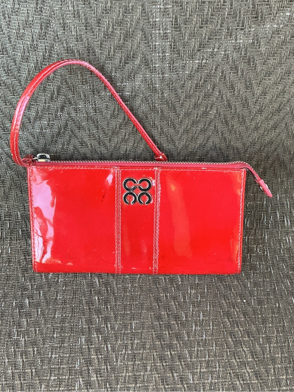 Coach Julia Red Patent Leather Clutch Wristlet Wallet